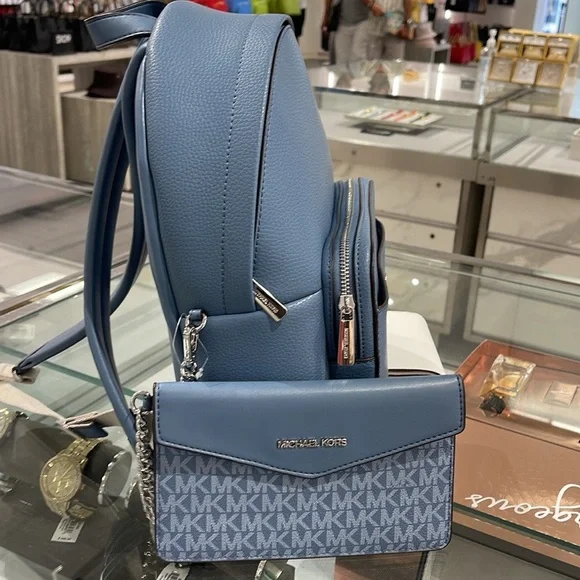 MICHAEL KORS DENIM COLOR 
Maisie Medium Pebbled Leather 2-in-1 Backpack - Picture 9 of 16